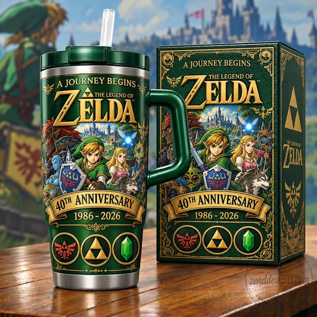 The Legend of Zelda 40th Anniversary A Journey Begins Insulated Tumbler The Legend of Zelda 40th Anniversary A Journey Begins Insulated Tumbler