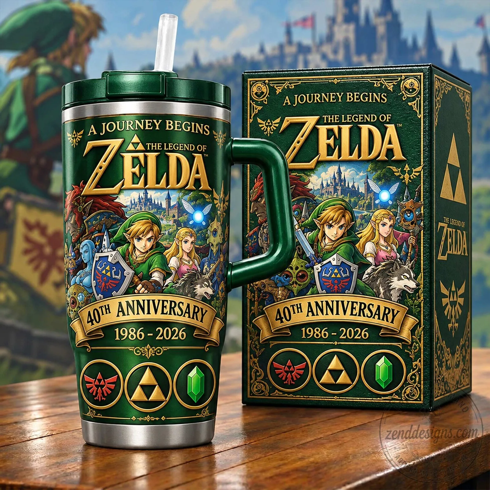 The Legend of Zelda 40th Anniversary A Journey Begins Insulated Tumbler