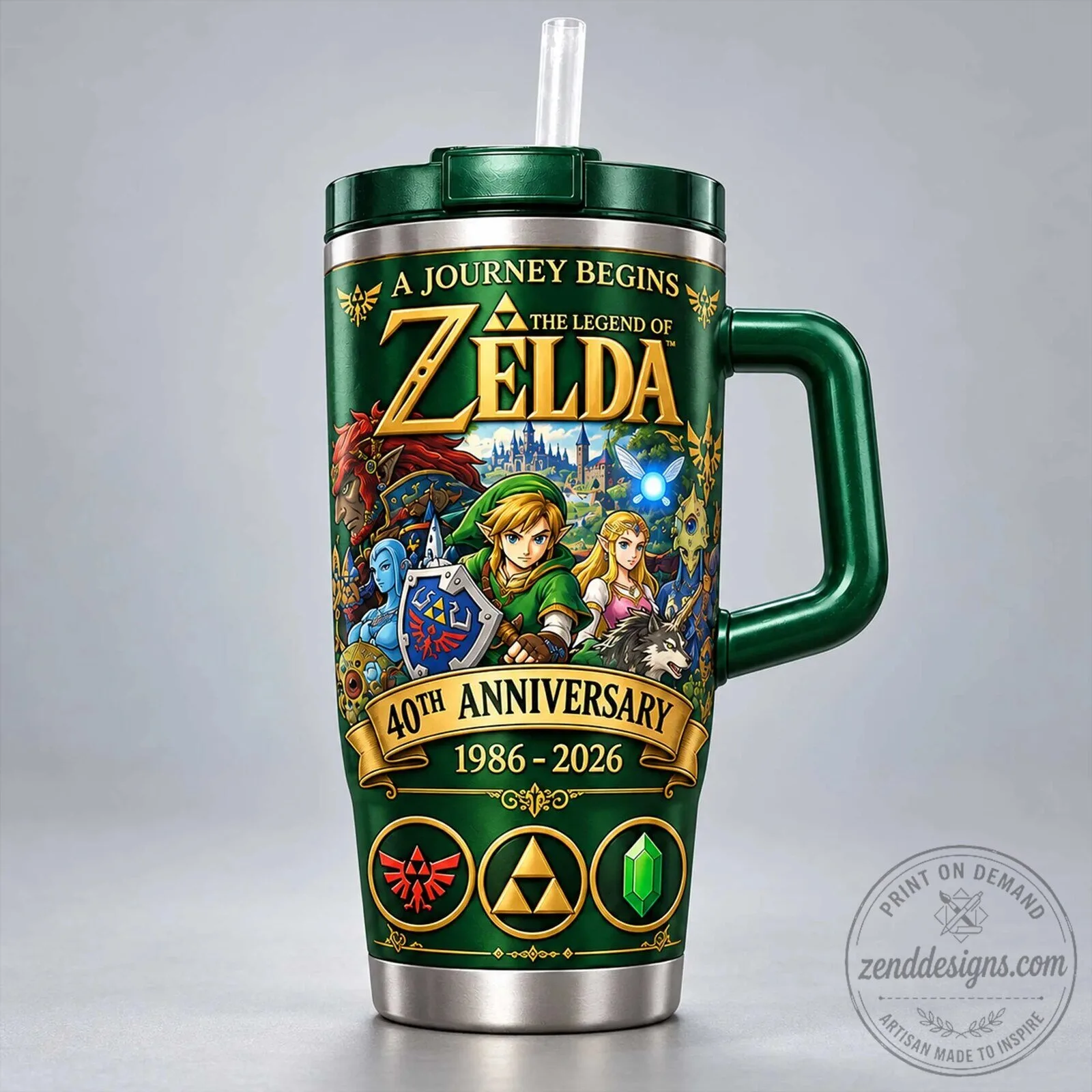 The Legend of Zelda 40th Anniversary A Journey Begins Insulated Tumbler 4 The Legend of Zelda 40th Anniversary A Journey Begins Insulated Tumbler