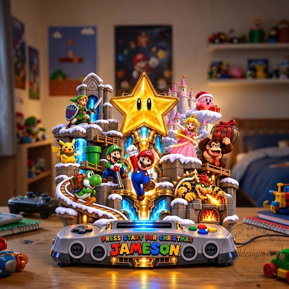 Super Mario Brothers Nintendo 64 Game Console Personalized Christmas Light Box