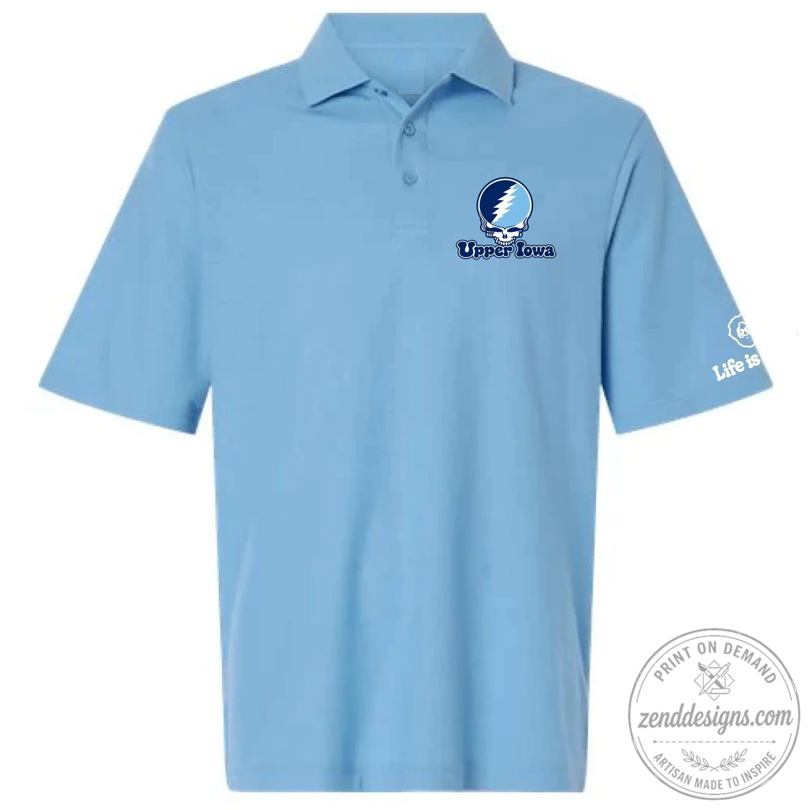 Upper Iowa University Grateful Dead Steal Your Face Logo Polo Shirt