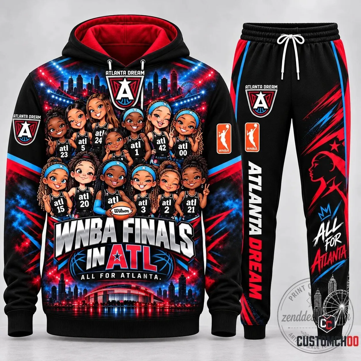 Atlanta Dream WNBA Finals Chibi Squad Graphic Hoodie