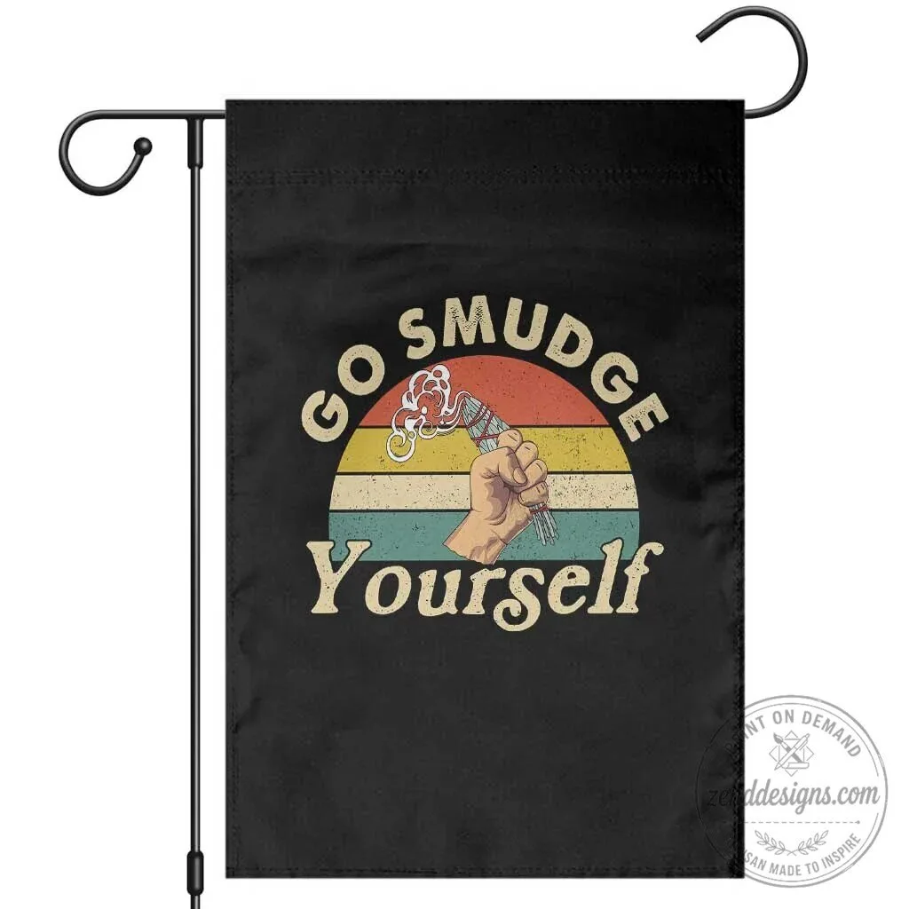 Go Smudge Yourself Retro Native American Sage Smudging Garden Flag