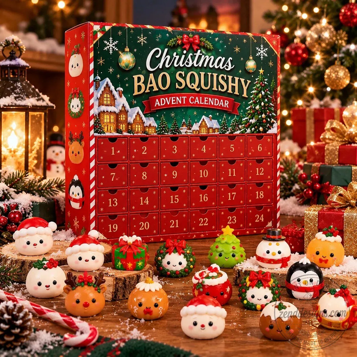 Christmas Bao Squishy Advent Calendar with 24 Days of Cute Holiday Surprises