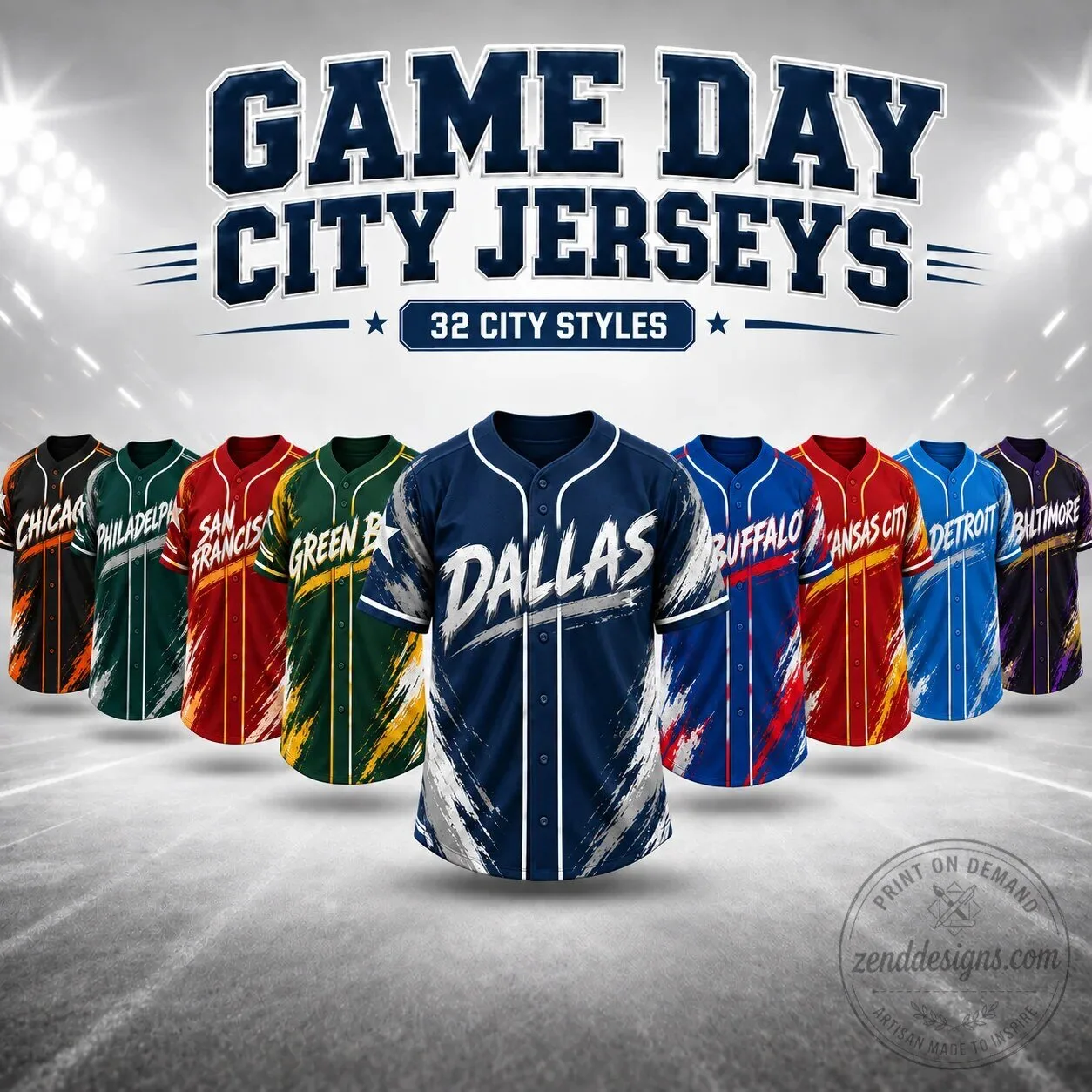 Dallas City Style Game Day Baseball Jersey