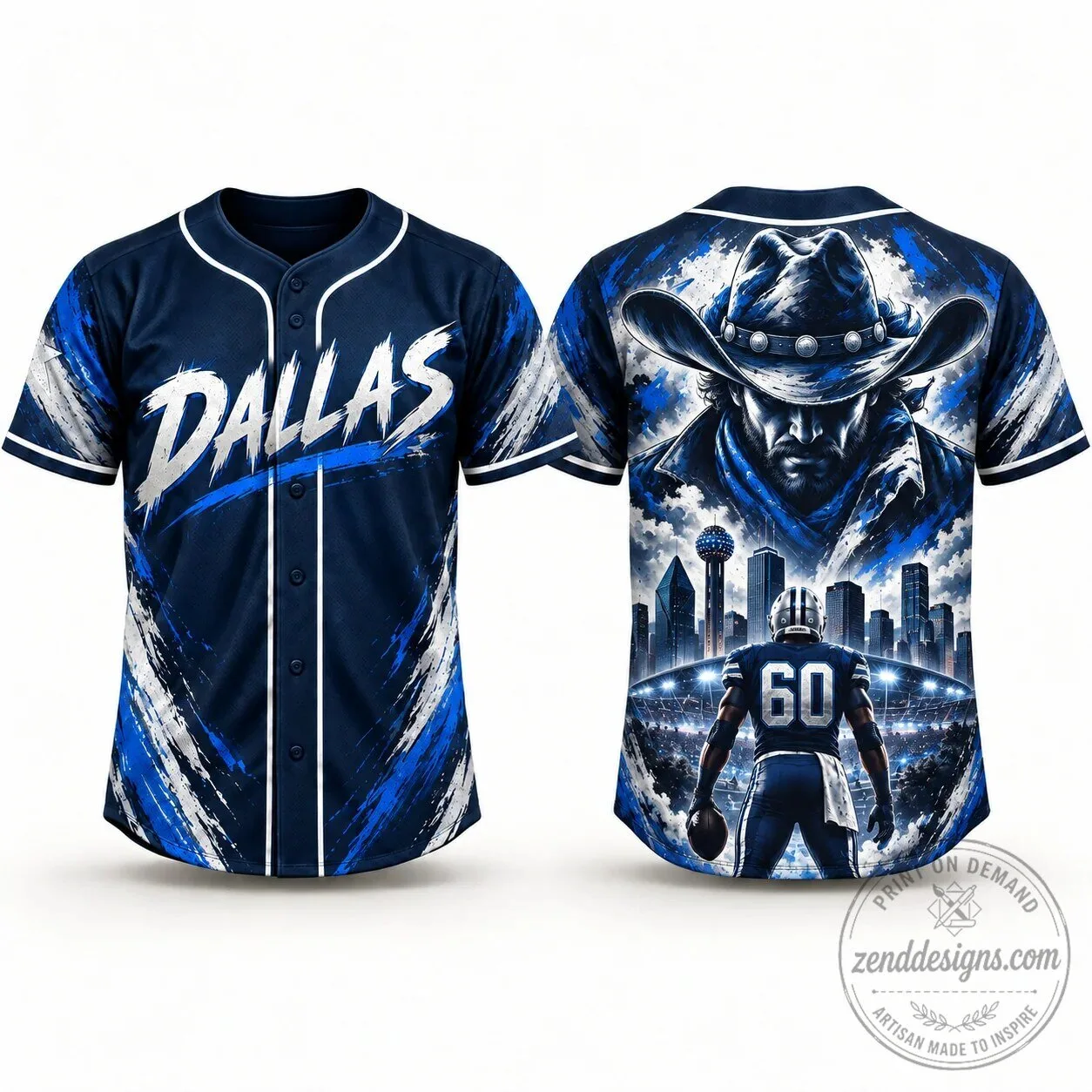 Dallas City Style Game Day Baseball Jersey 46 Dallas City Style Game Day Baseball Jersey