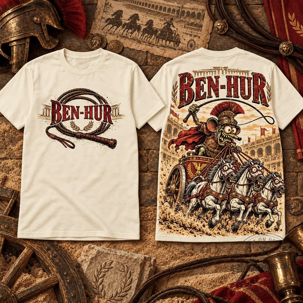 Ben-Hur Rat Fink Vintage Chariot Race Movie Fan T-Shirt