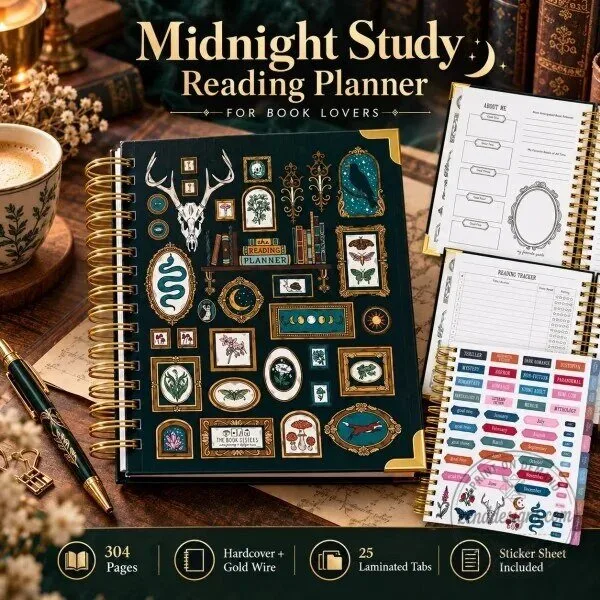 Las Vegas Raiders NFL Football Team Quilted Black Hoodie Sweatshirt 4 Midnight Study Hardcover Reading Planner for Book Lovers with Stickers