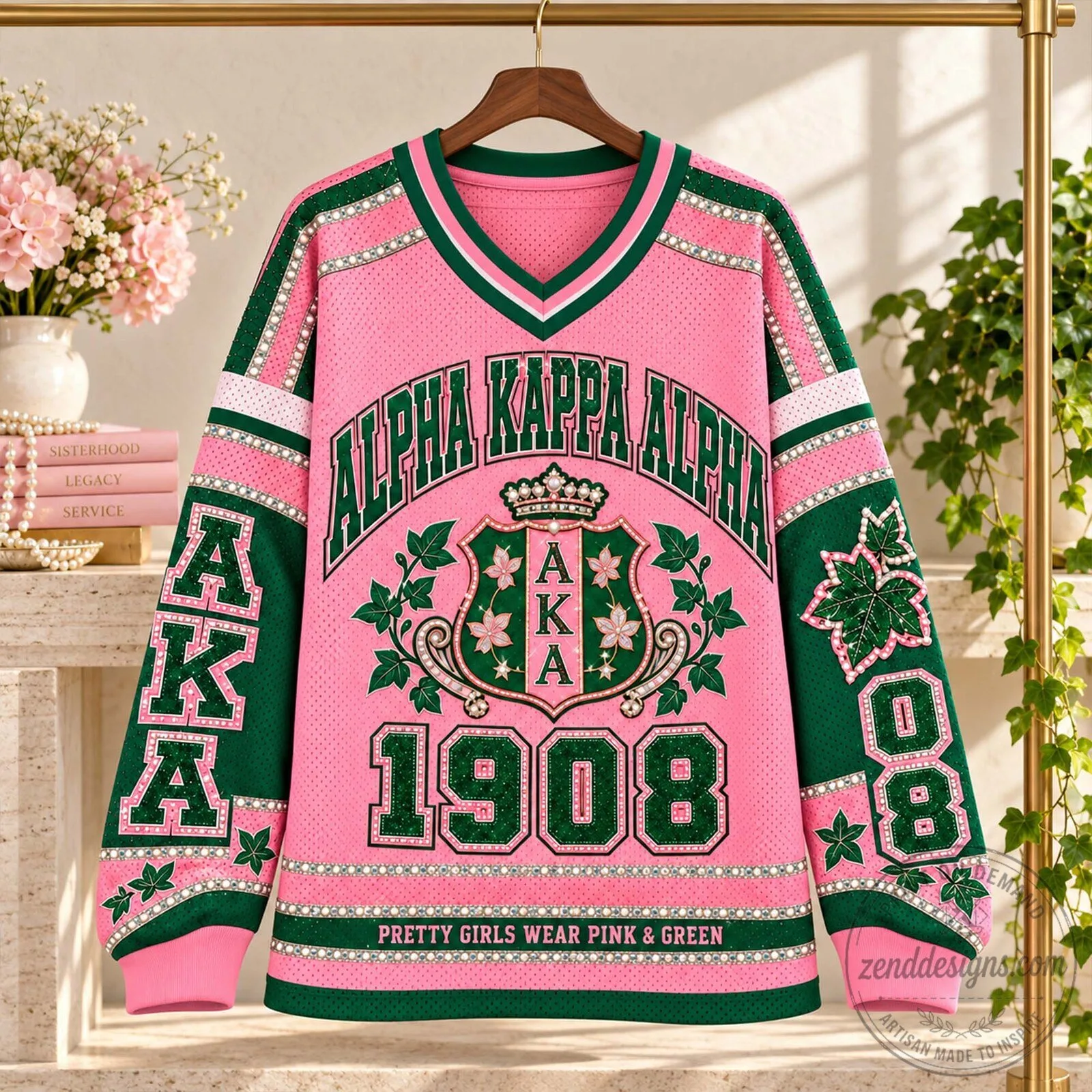 Jersey in Pink and Green for Stylish Girls - Alpha Kappa Alpha Edition 6 Jersey in Pink and Green for Stylish Girls - Alpha Kappa Alpha Edition