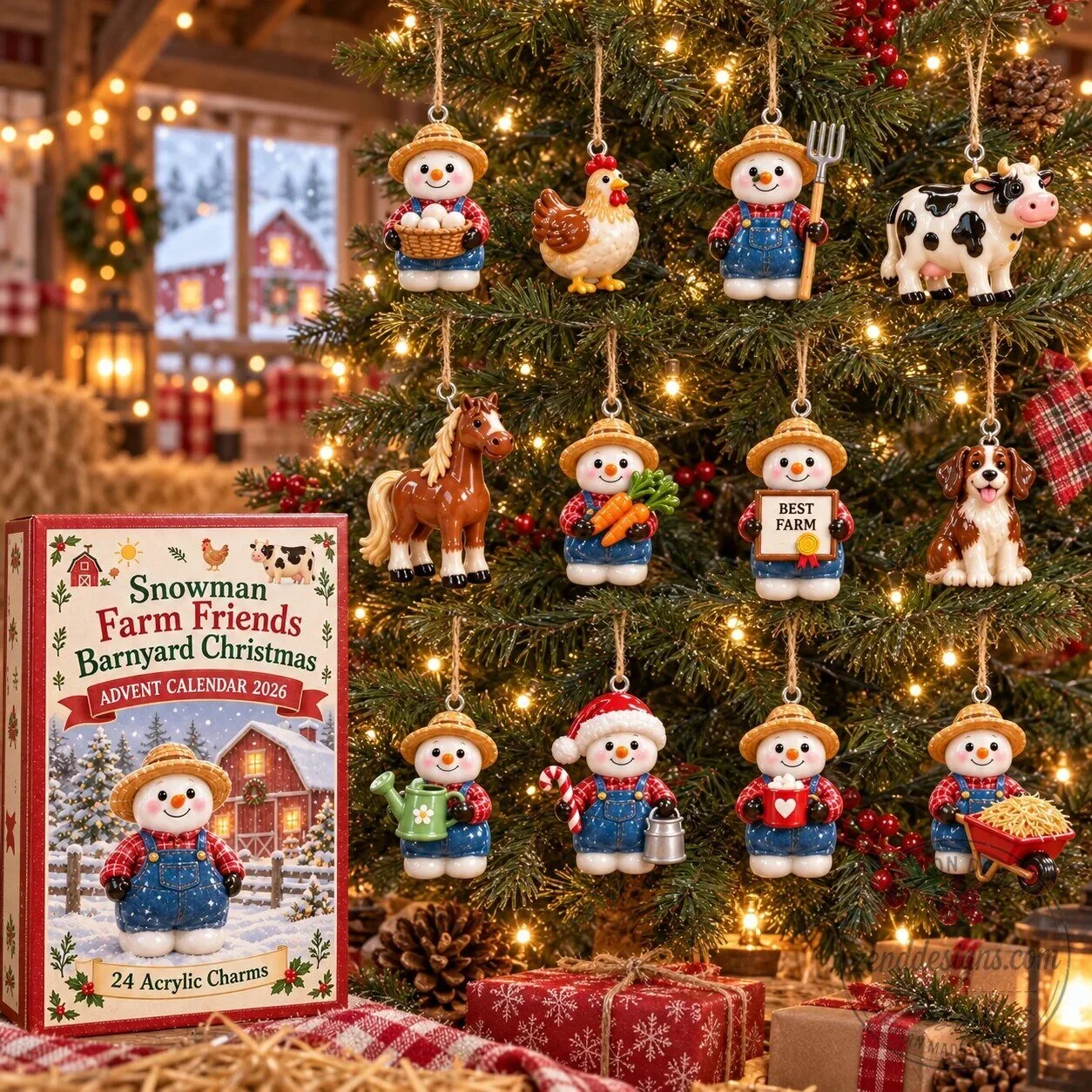 Snowman Farm Friends Barnyard Christmas Advent Calendar 2026 with 24 Acrylic Charms 2D 5 Snowman Farm Friends Barnyard Christmas Advent Calendar 2026 with 24 Acrylic Charms 2D