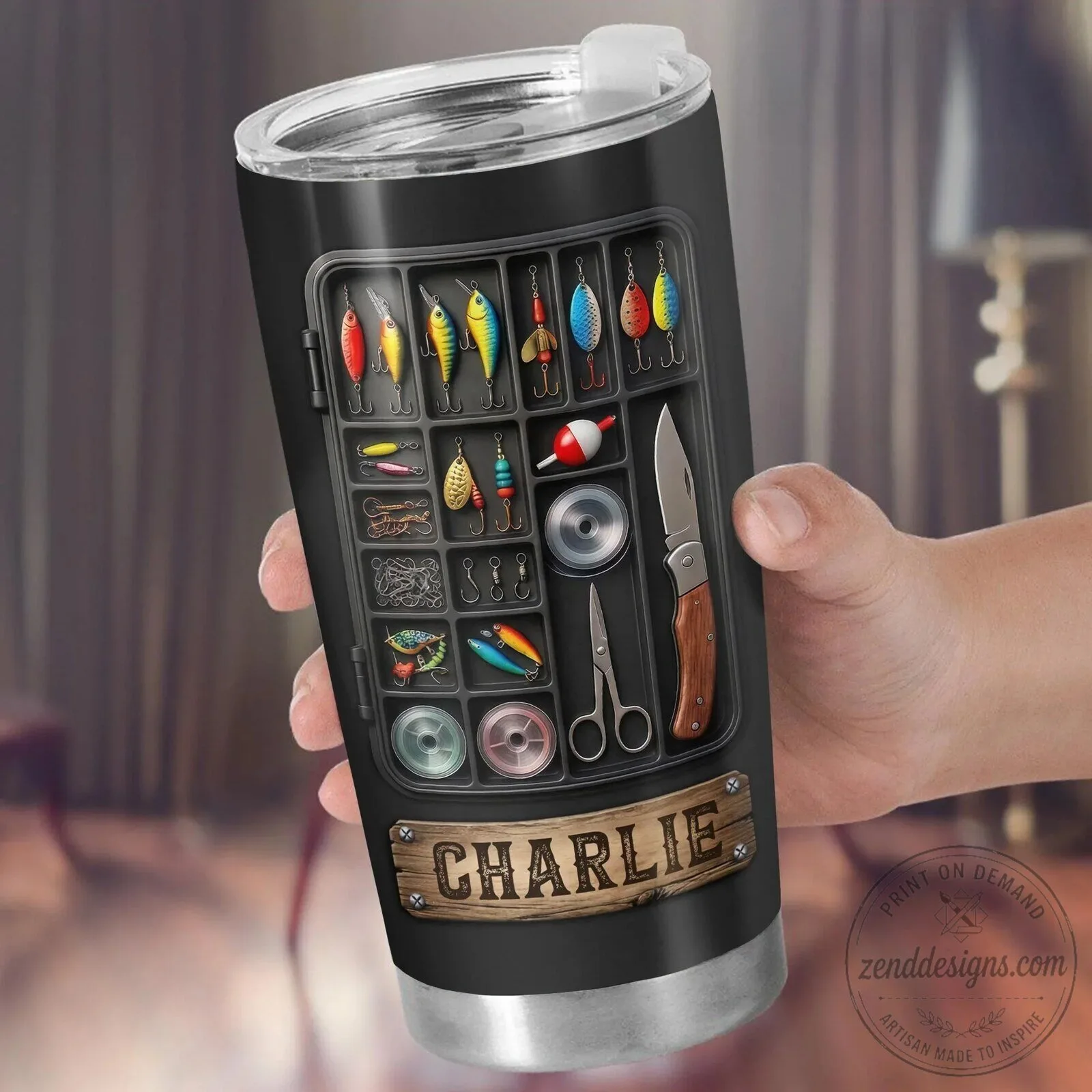 Personalized Fishing Tackle Box Design Tumbler for Anglers and Fishermen 11 Personalized Fishing Tackle Box Design Tumbler for Anglers and Fishermen