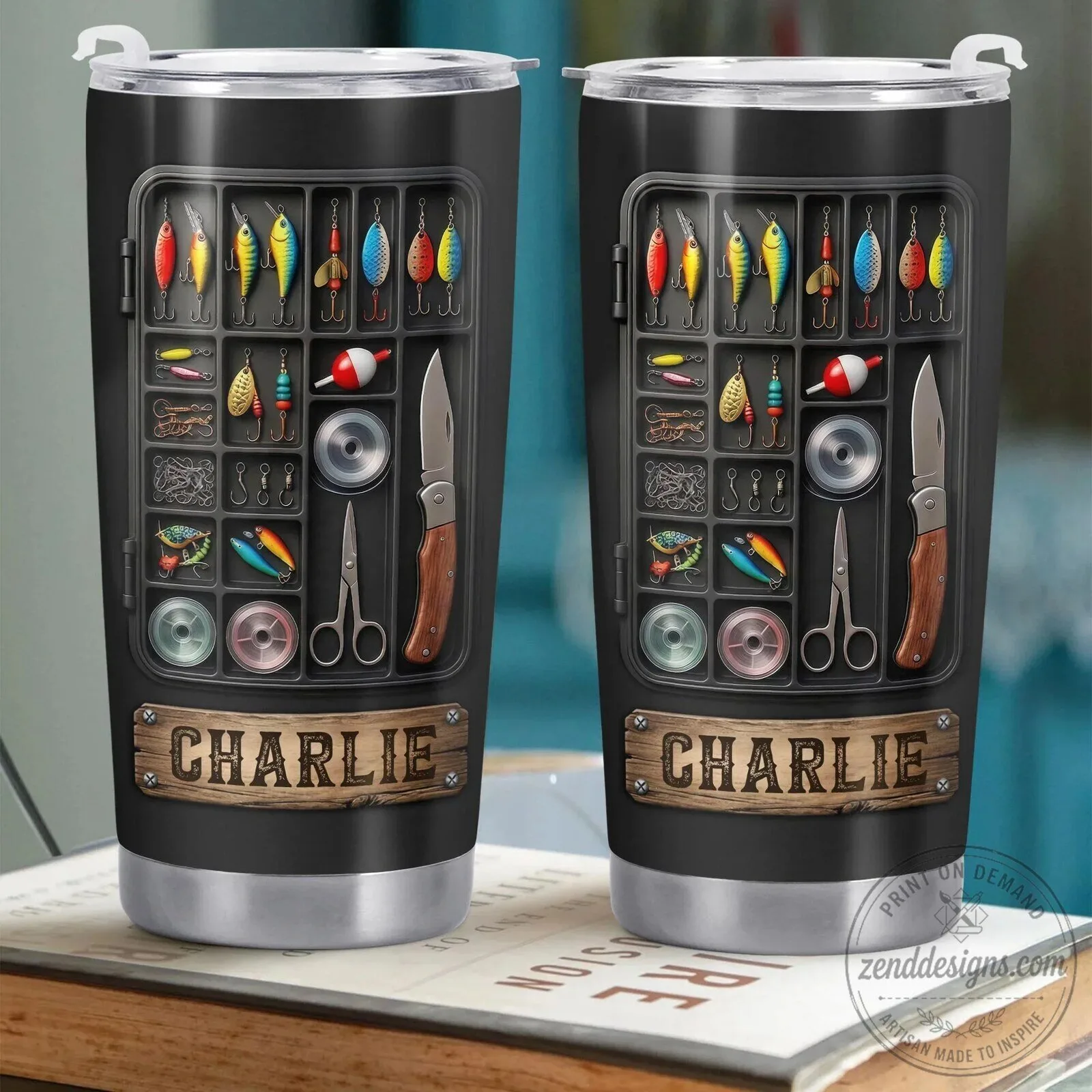 Personalized Fishing Tackle Box Design Tumbler for Anglers and Fishermen 12 Personalized Fishing Tackle Box Design Tumbler for Anglers and Fishermen