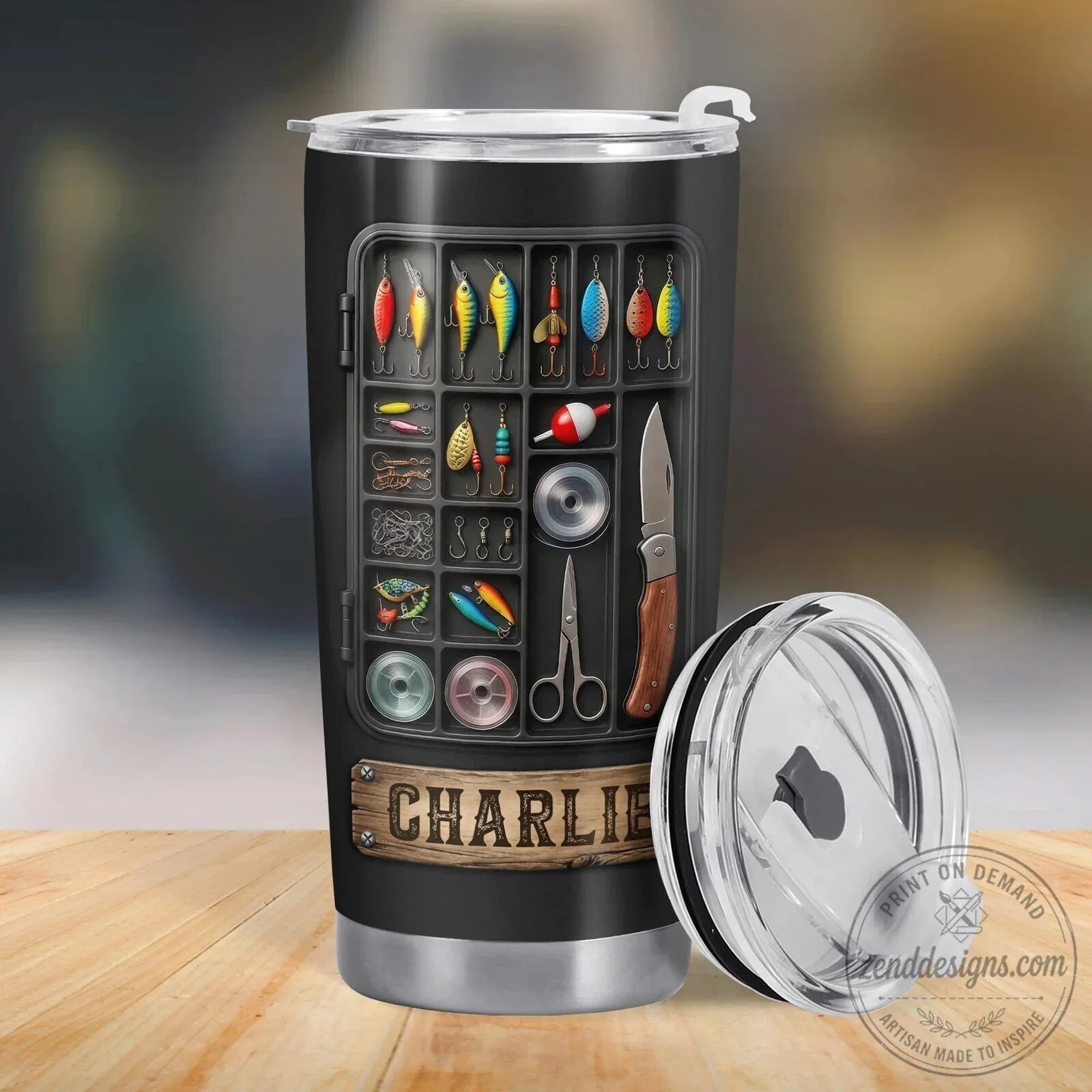 Personalized Fishing Tackle Box Design Tumbler for Anglers and Fishermen 13 Personalized Fishing Tackle Box Design Tumbler for Anglers and Fishermen