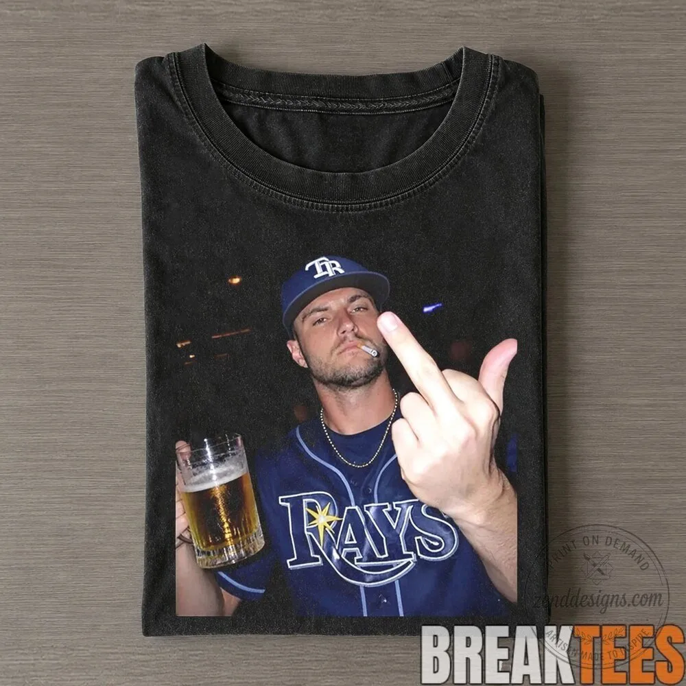 Tampa Bay Rays Shane McClanahan Smoking Beer Middle Finger Funny T-Shirt