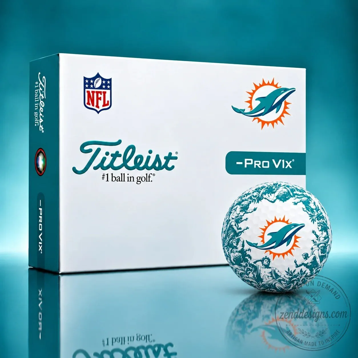 Miami Dolphins NFL Titleist Pro V1x Golf Balls 12-Pack