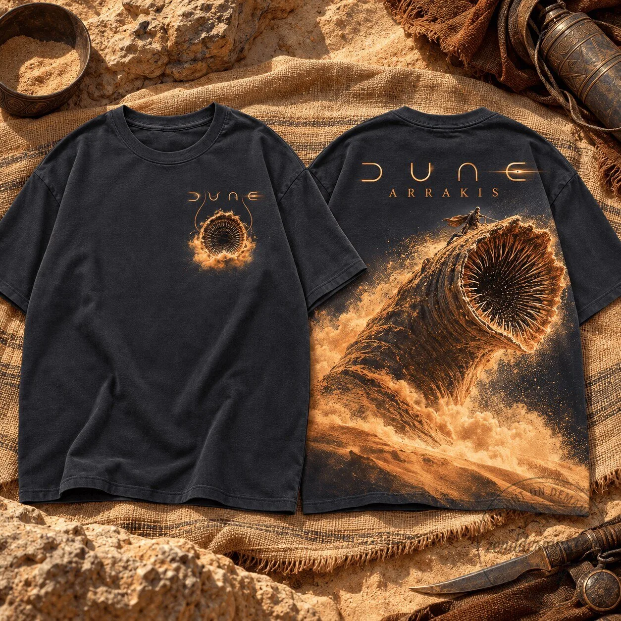 Dune Arrakis Sandworm First Ride Movie Graphic T-Shirt
