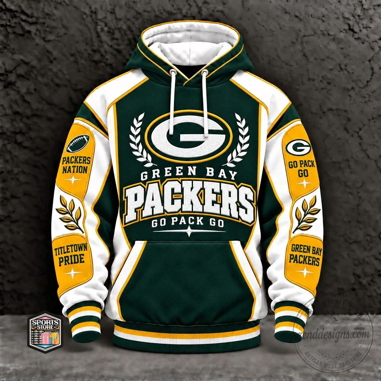 Green Bay Packers Go Pack Go Titletown Pride Football Fan Hoodie