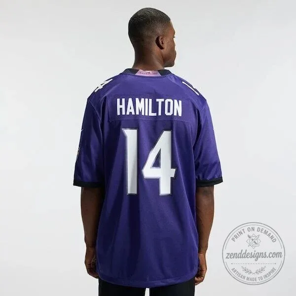 Kyle Hamilton Baltimore Ravens Football Jersey Purple 18 Kyle Hamilton Baltimore Ravens Football Jersey Purple