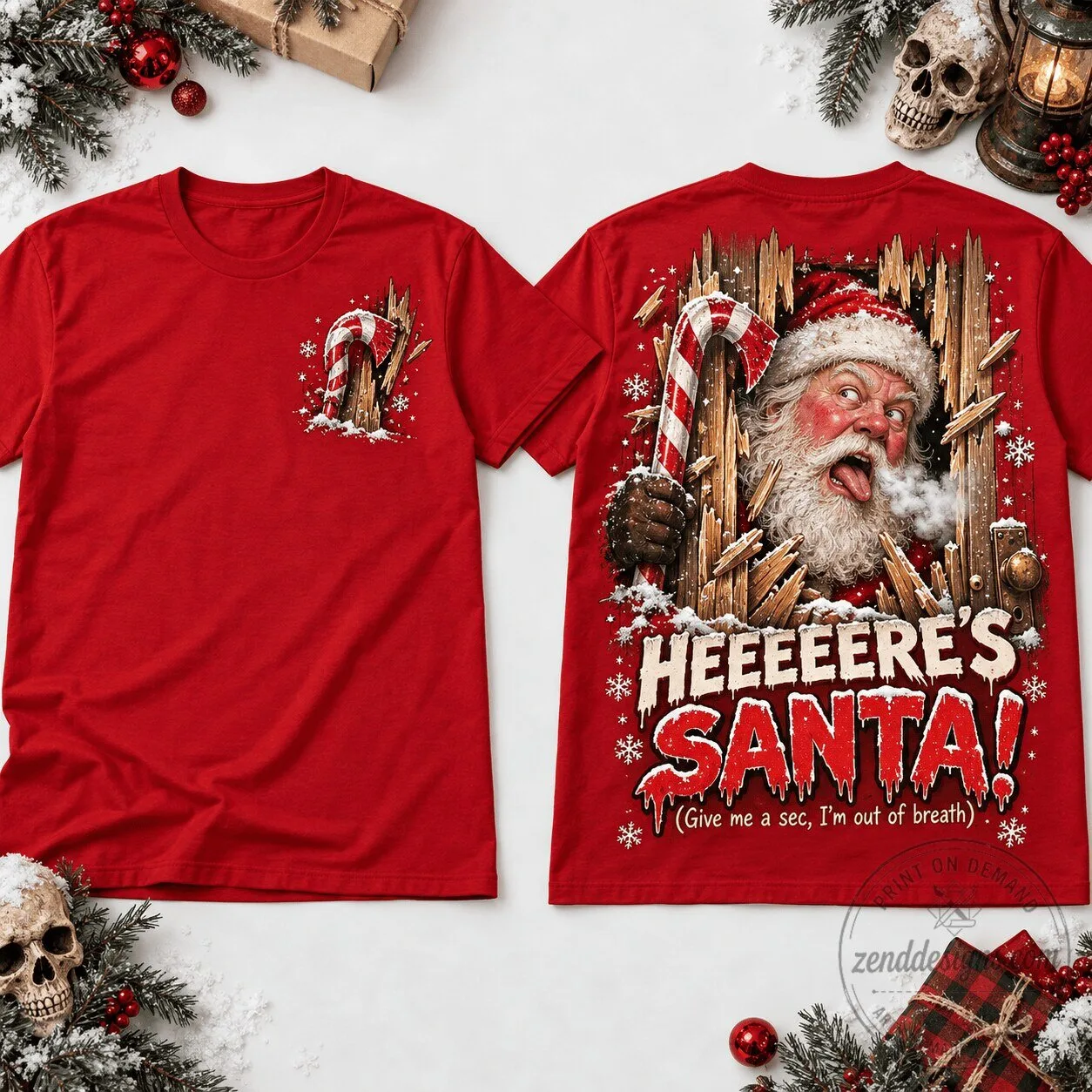 The Shining Violent Night Santa Claus Christmas Horror Movie T-Shirt