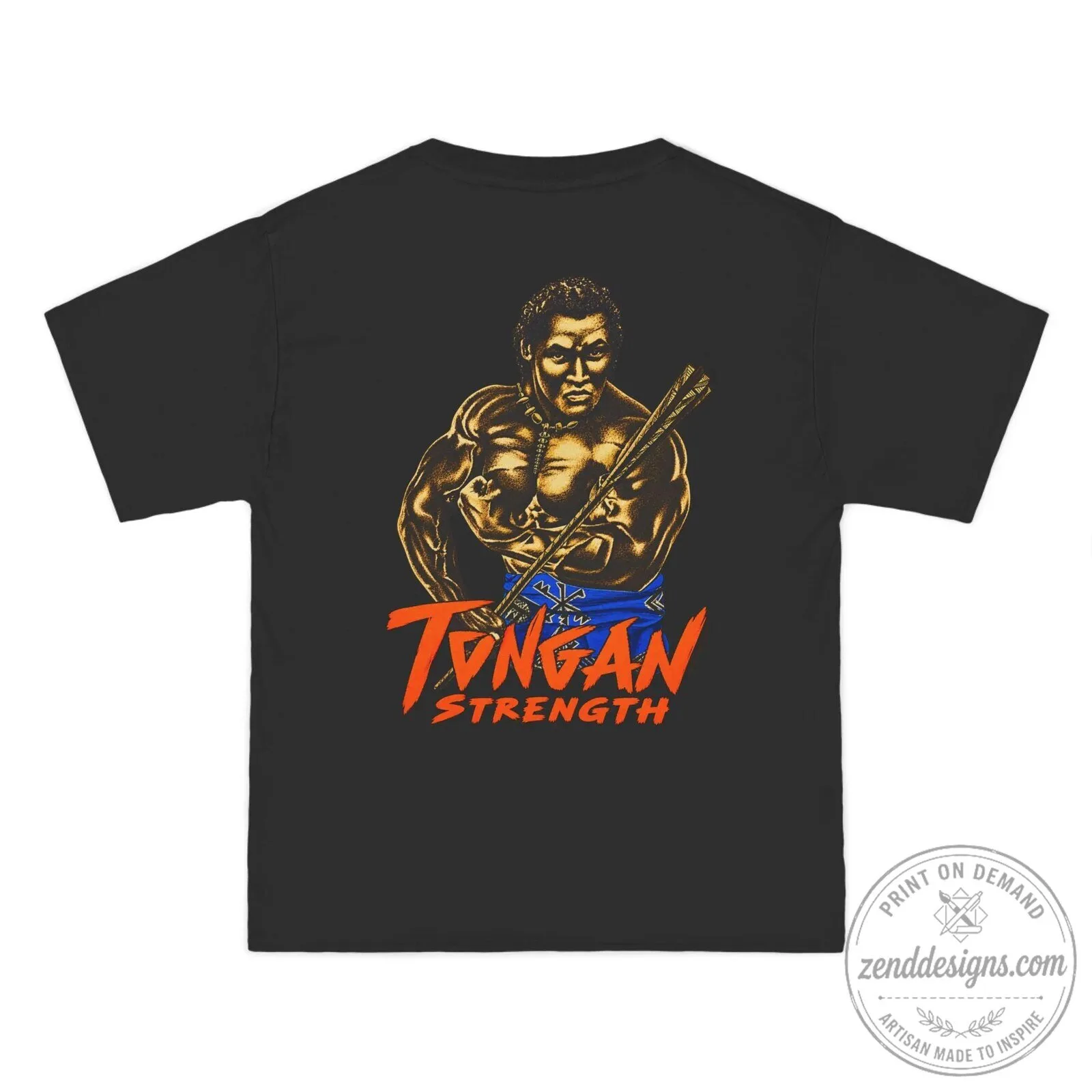 Tongan Strength Polynesian Warrior Cultural Pride Black T-Shirt