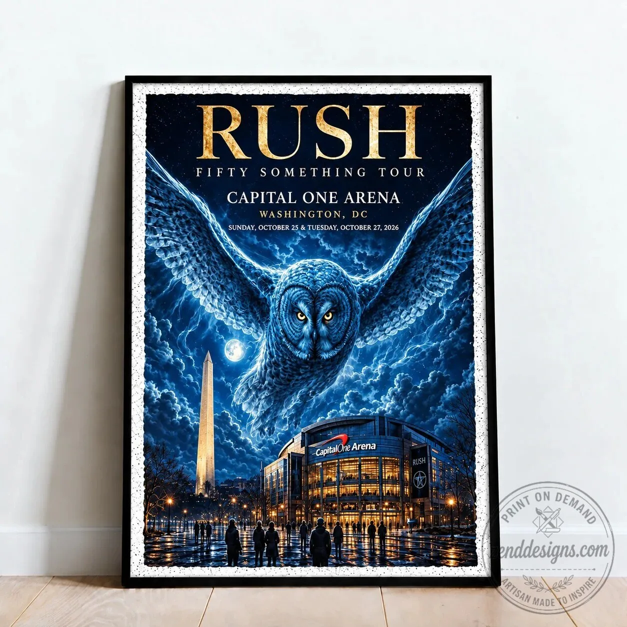 Rush Fifty Something Tour Capital One Arena Washington DC Concert Poster