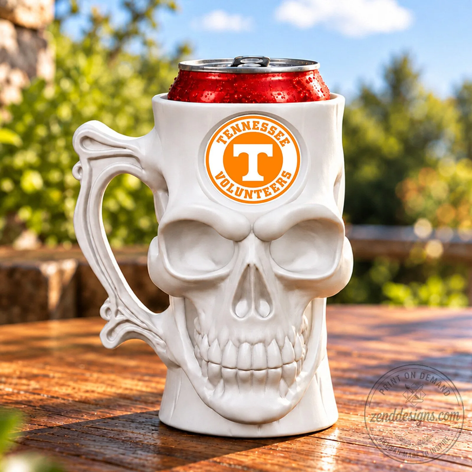 Tennessee Volunteers Skull Can Cooler Holder for 12oz Soda or Beer Cans