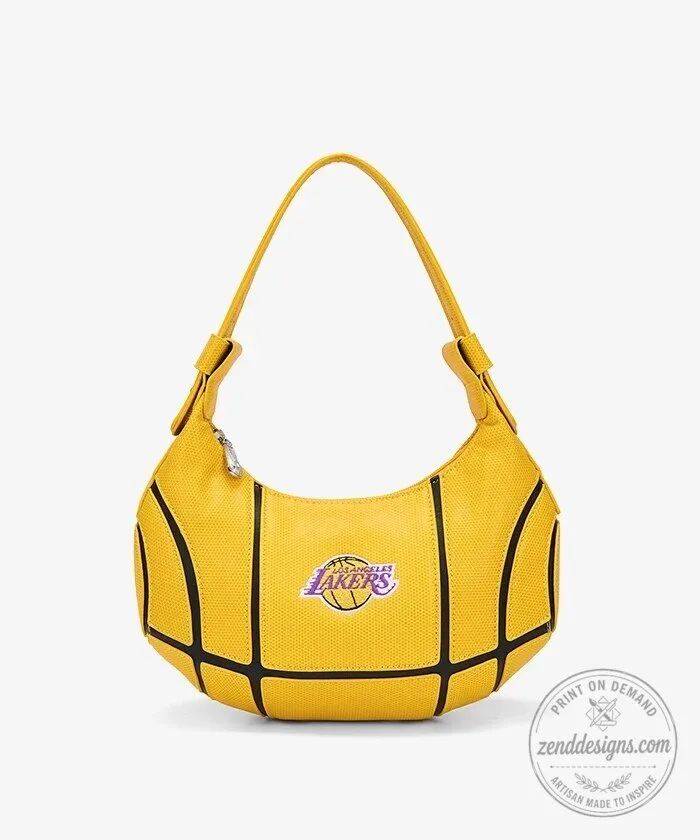Los Angeles Lakers Basketball Hobo Bag for Women