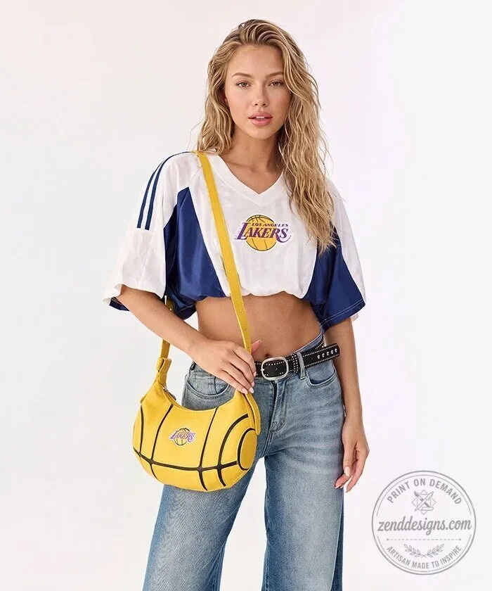 Los Angeles Lakers Basketball Hobo Bag for Women 23 Los Angeles Lakers Basketball Hobo Bag for Women