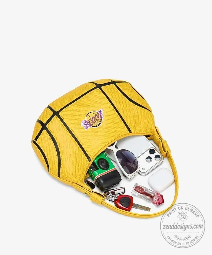 Los Angeles Lakers Basketball Hobo Bag for Women 24 Los Angeles Lakers Basketball Hobo Bag for Women