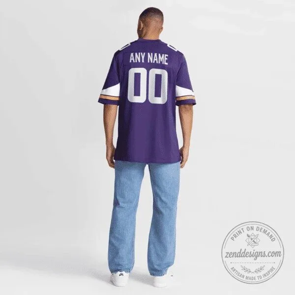 Minnesota Vikings Custom Purple Football Game Jersey 17 Minnesota Vikings Custom Purple Football Game Jersey